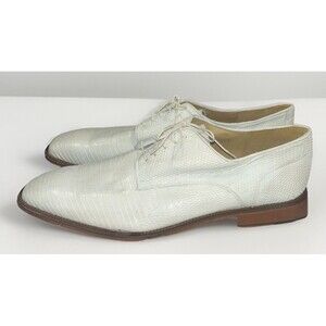 Studio Belvedere Lizard White Men's Shoes Lace Loafers Oxfords Sz 14